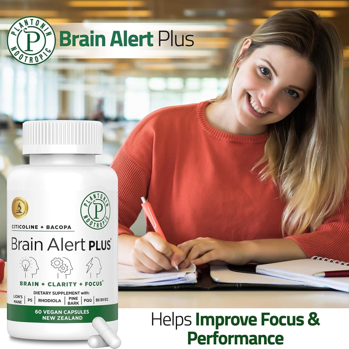 Brain Alert with Citicoline and Bacopa Monnieri - Suppviv