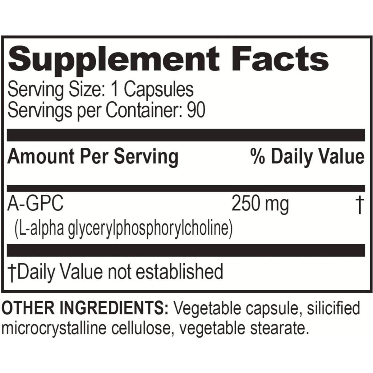 Brain Basics Ultra Alpha - Gpc | 500 Mg A - GPC | 90 Servings - Suppviv