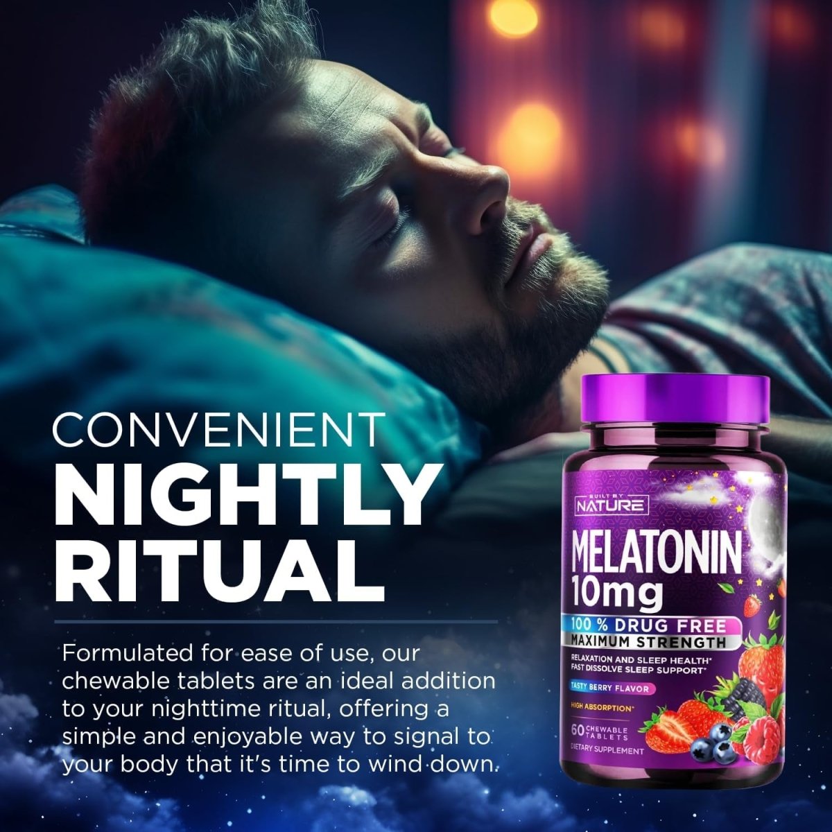 Built by Nature Melatonin 10Mg Chewables - Suppviv