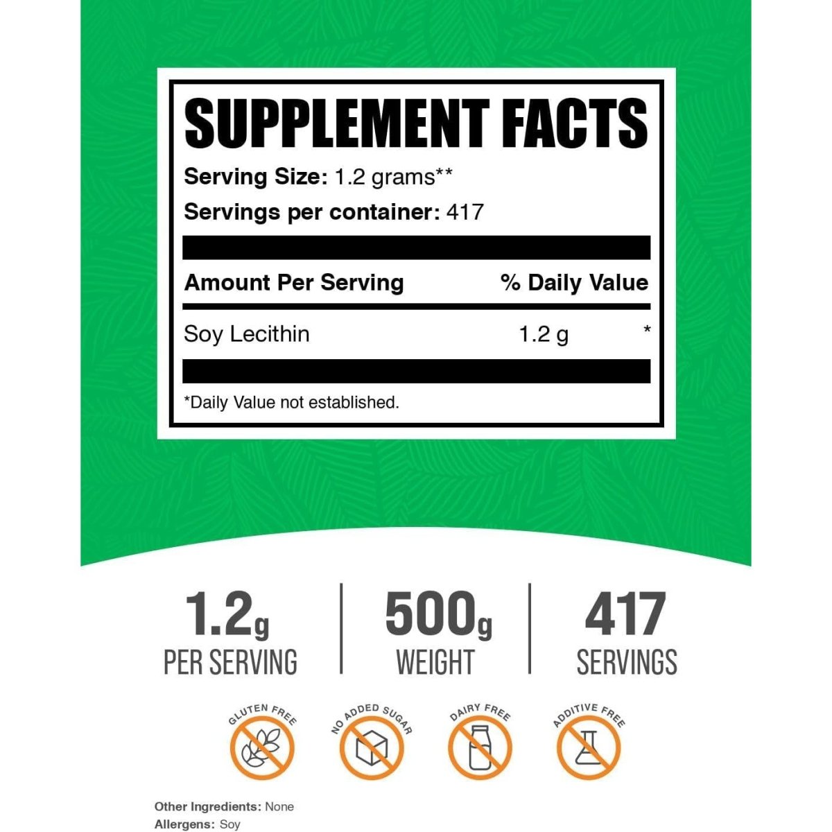 Bulksupplements.Com Soy Lecithin Powder - Lecithin Supplement, Lecithin 1200Mg Powder - 500G (1.1 Lbs) - Suppviv