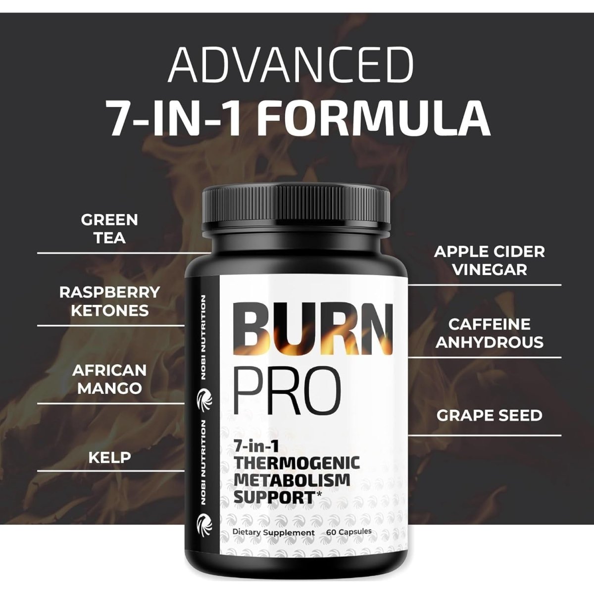 Burn Pro 7 - In - 1 Thermogenic Metabolism Booster & Weight Management Support 60Ct - Suppviv