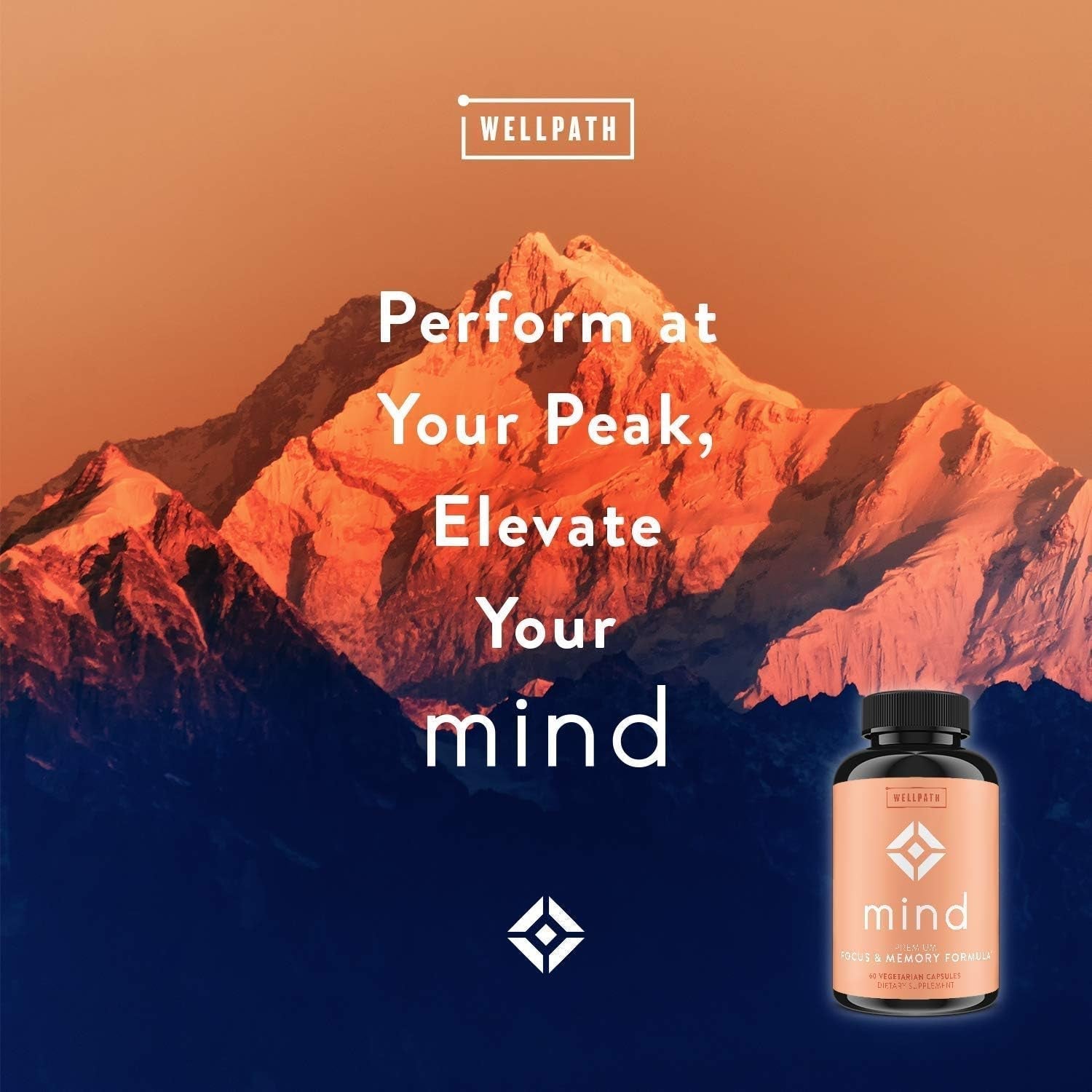 Wellpath Mind Brain Supplement for Memory and Focus with Lion'S Mane, Ginkgo Biloba & More (60 Count)