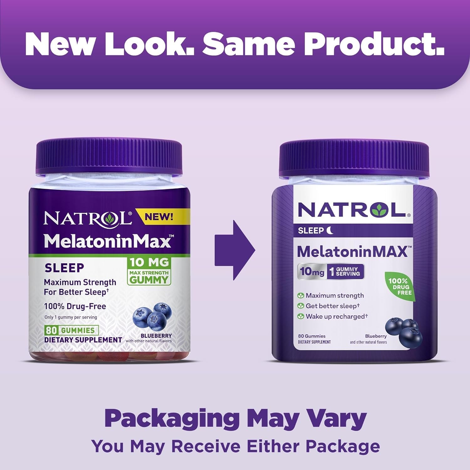 Natrol Melatoninmax Sleep Gummies for Adults Blueberry Flavor 80 Count