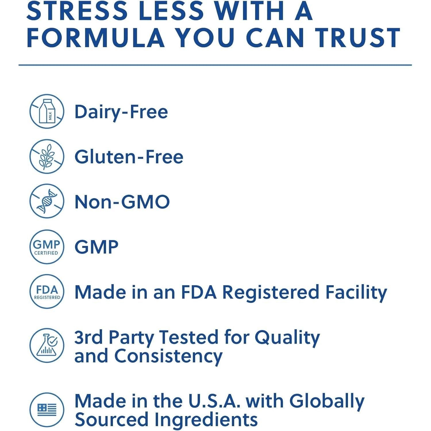 Quick Calm Mood Support Supplement with Ashwagandha, L-Theanine, and Passionflower for Rapid Stress Relief and Relaxation – 60 Capsules