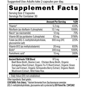 Ancient Nutrition Vitamin B Complex Supplement, Supports Healthy Energy Levels, 60 Capsules