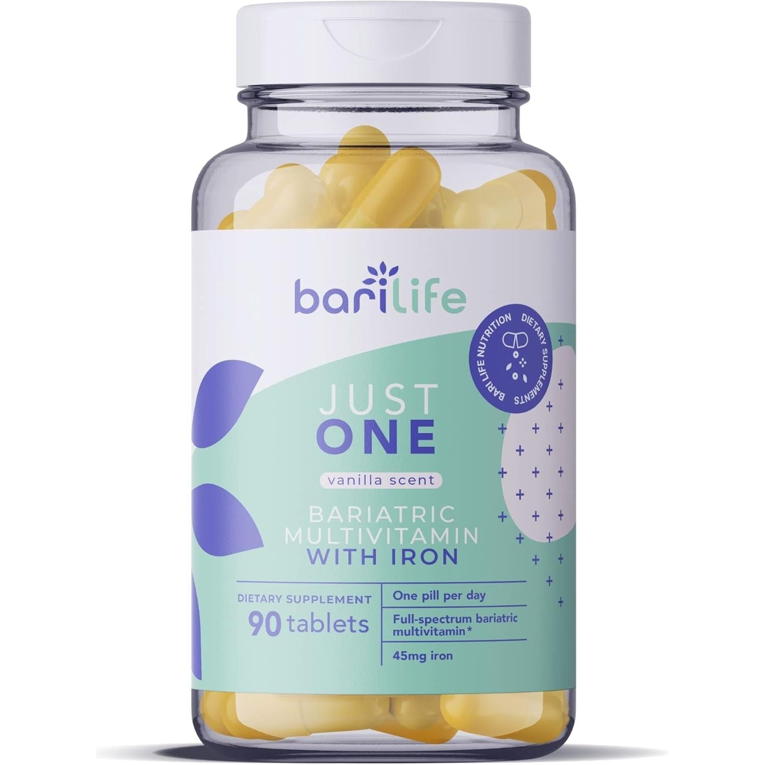 Just One - Once Daily Bariatric Multivitamin with Iron, 90 Count for Gastric Sleeve and Gastric Bypass