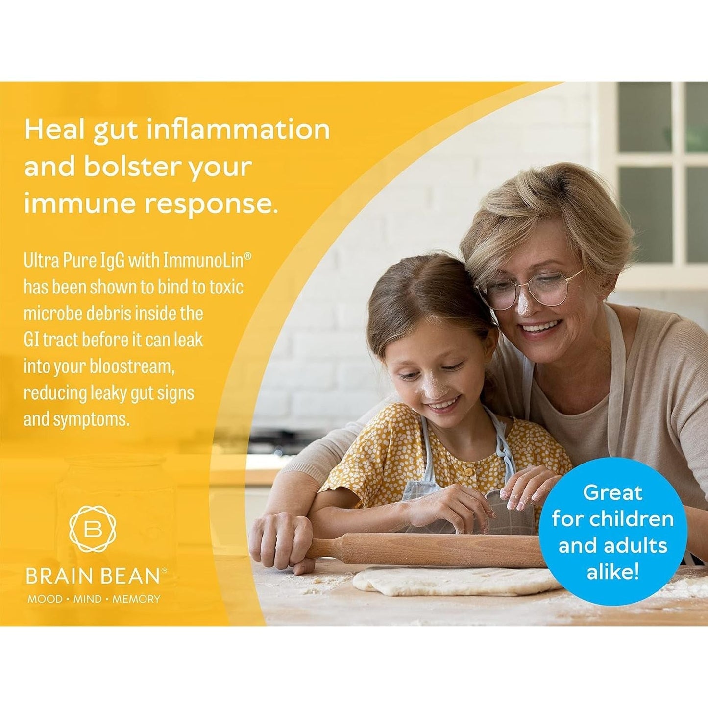 Brain Basics Ultra Pure Igg Supplement - Blended Vitamin & Mineral Supplements, 150G, 60 Servings