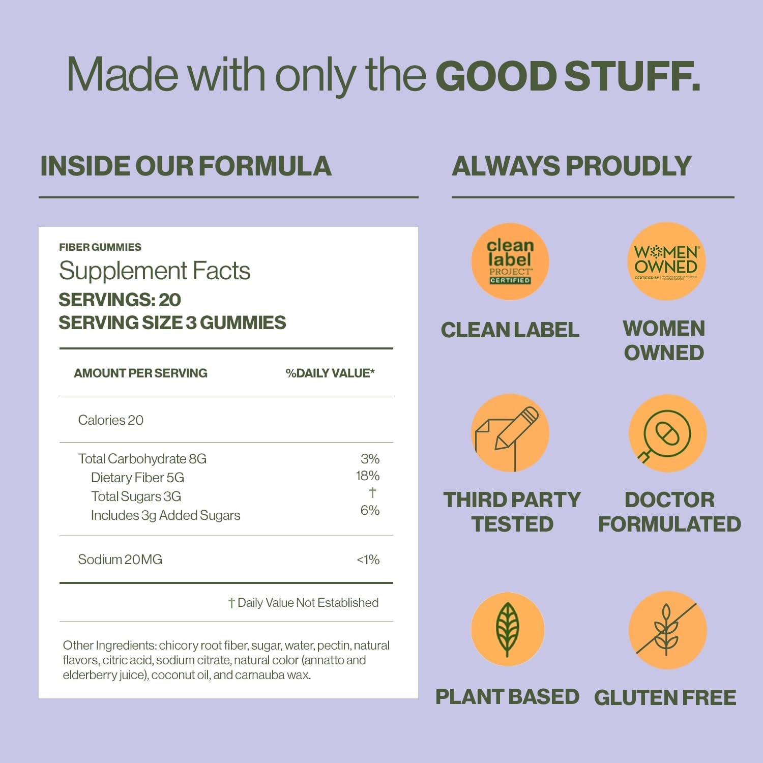 Hilma Prebiotic Fiber Gummies, Supports Gut Health for Women and Promotes Regularity 60 Count