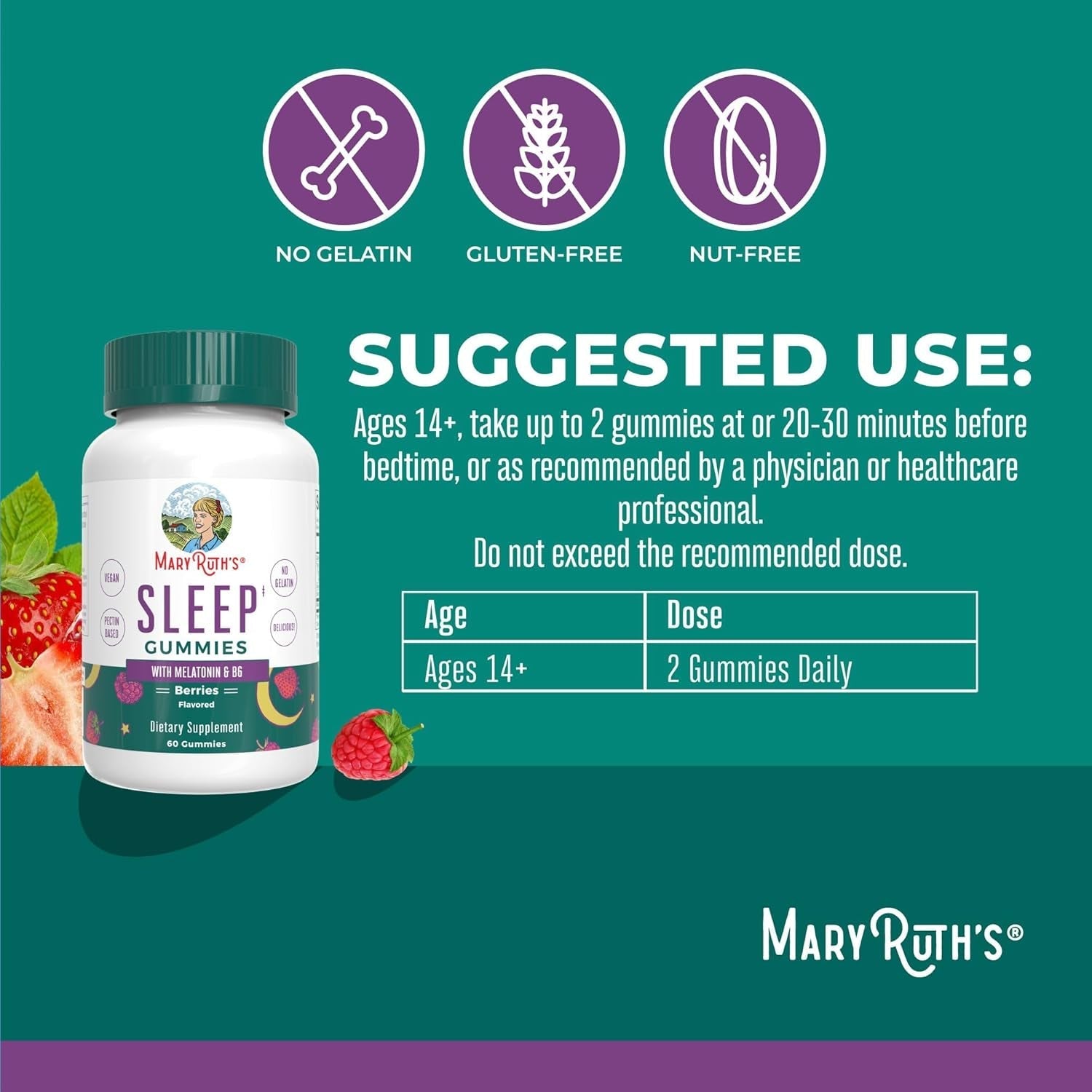 Maryruth'S Melatonin Gummies - Relaxation & Sleep Support for Adults 60 Count