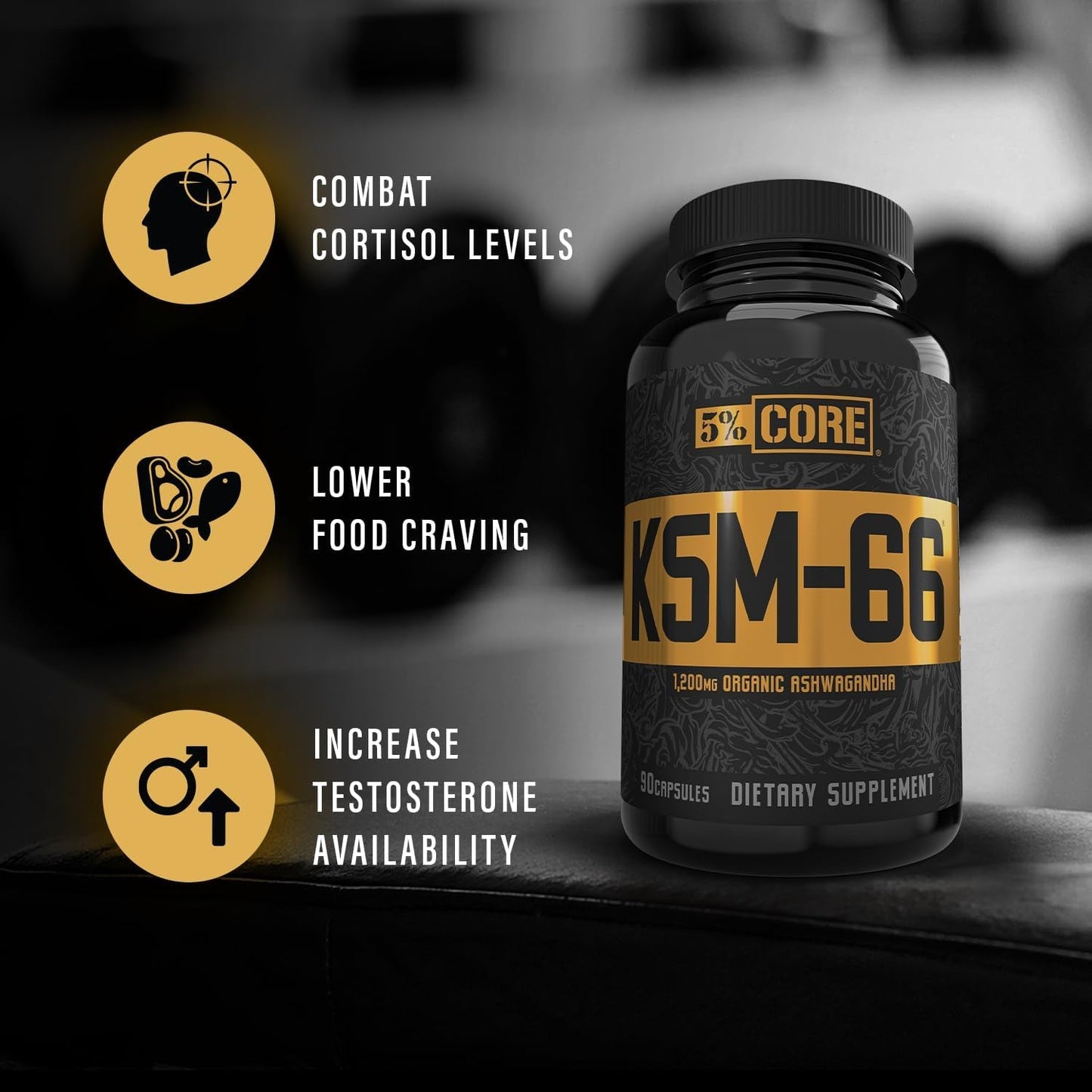 5% Nutrition Core KSM-66 Ashwagandha 1,200Mg  (45 Servings)