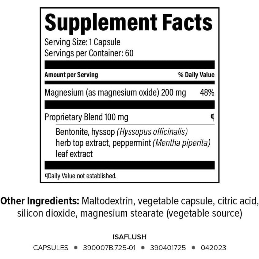 Isagenix Isaflush - Gentle Digestive Support with Balanced Minerals Encouraging Regularity - No Harsh Laxatives - 60 Capsules