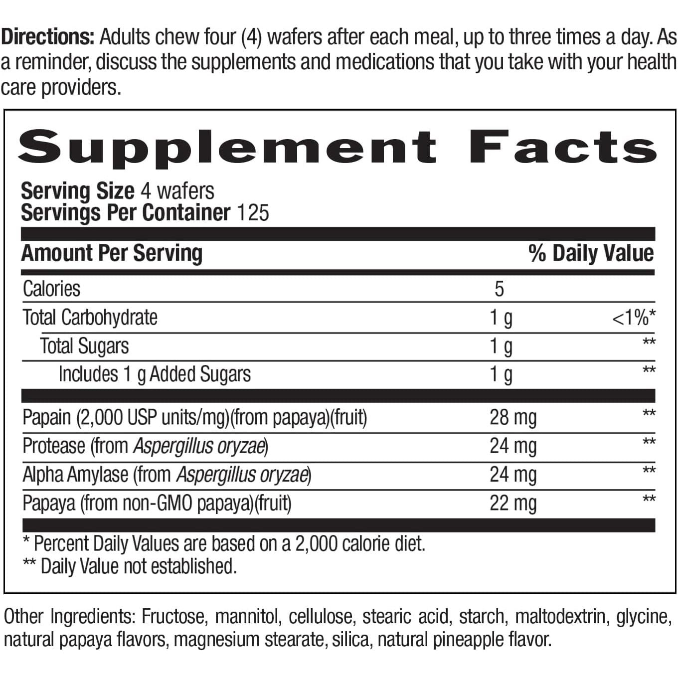 Country Life - Natural Tropical Papaya Enzyme - 500 Chewable Wafers