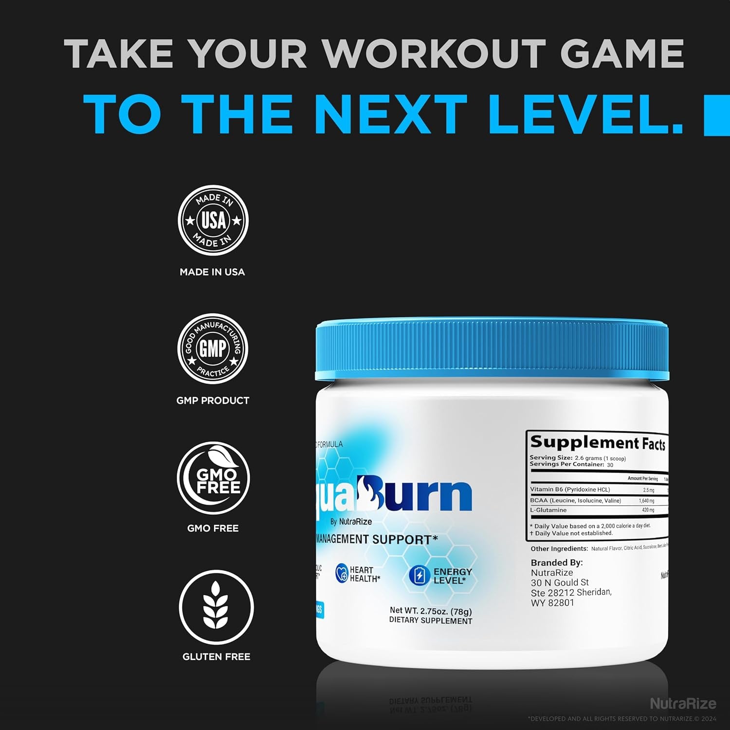 Aquaburn - Premium Powder Formula for Overall Health and Fitness (30 Servings)