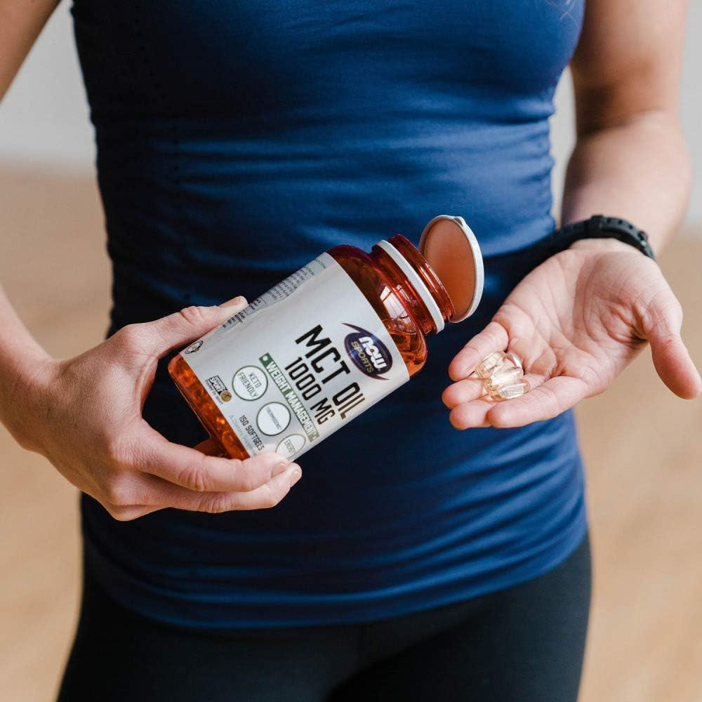 NOW Foods Sports Nutrition, MCT (Medium-Chain Triglycerides) Oil 1,000 Mg, Weight Management, 150 Softgels