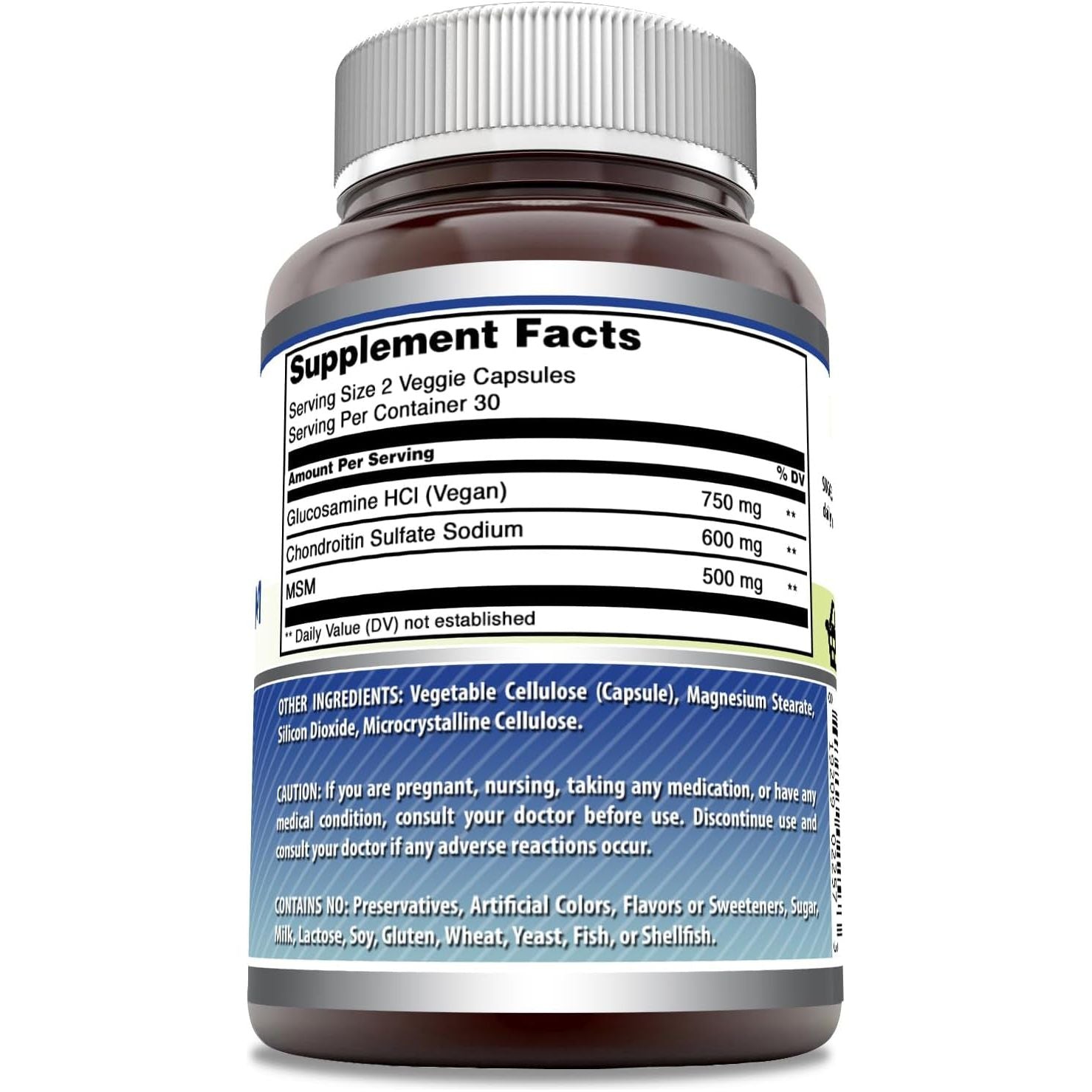Amazing Formulas Glucosamine Chondroitin & MSM 60 Veggie Capsules 