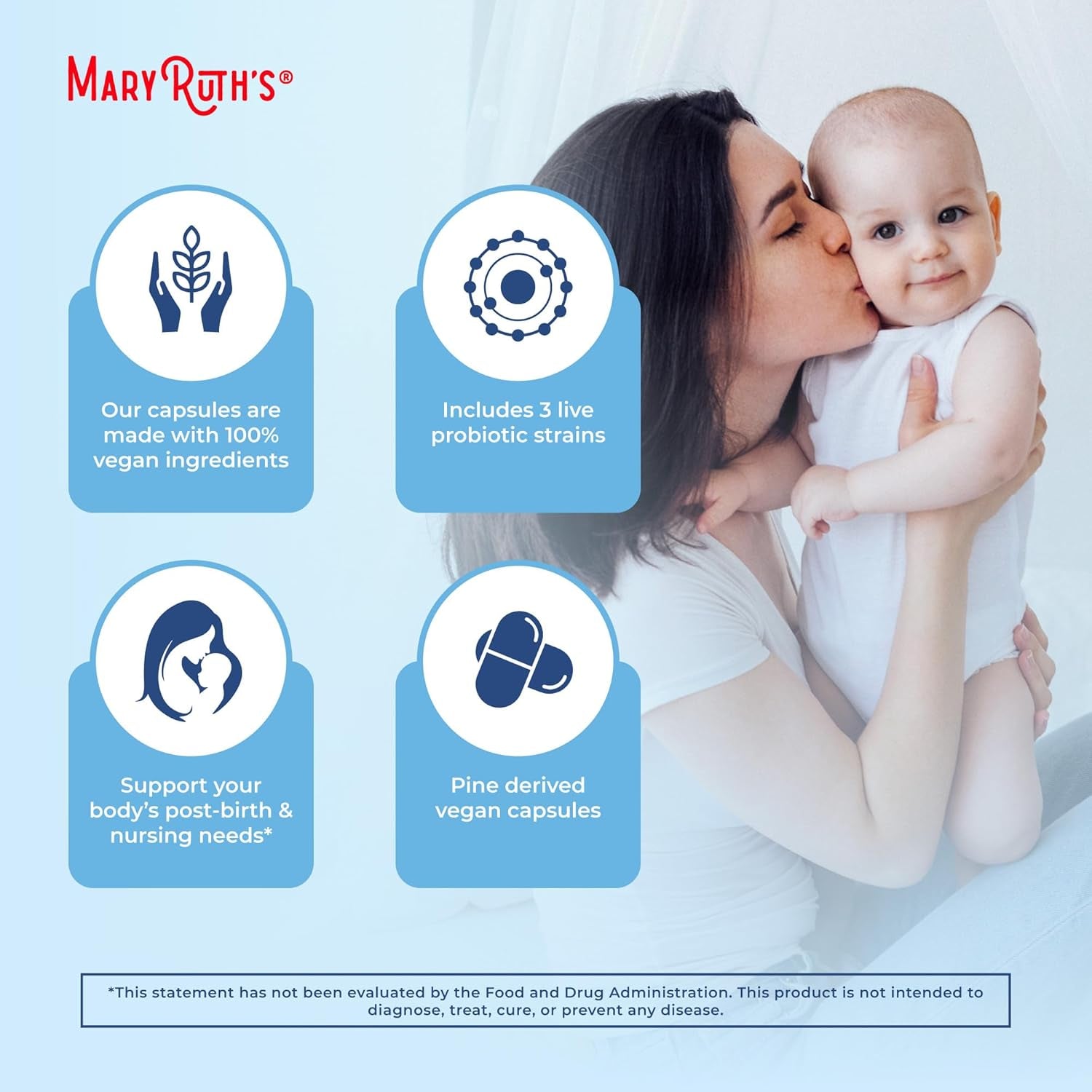 Maryruth Organics Postnatal Probiotics for Breastfeeding Women | 54 Billion CFU | Non-Gmo | Vegan | 30 Servings