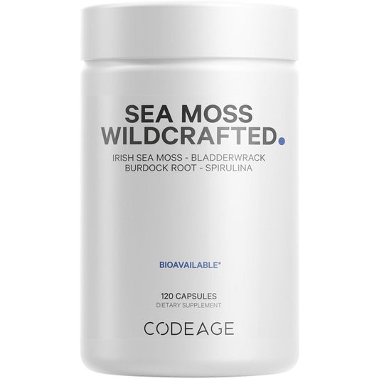 Codeage Raw Wildcrafted Irish Sea Moss Supplement, 120 Capsules