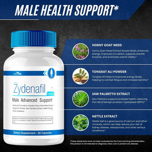 Zydenafil Pills for Men Advanced Formula - Zydenafil 1200Mg for Maximum Strength (60 Capsules)
