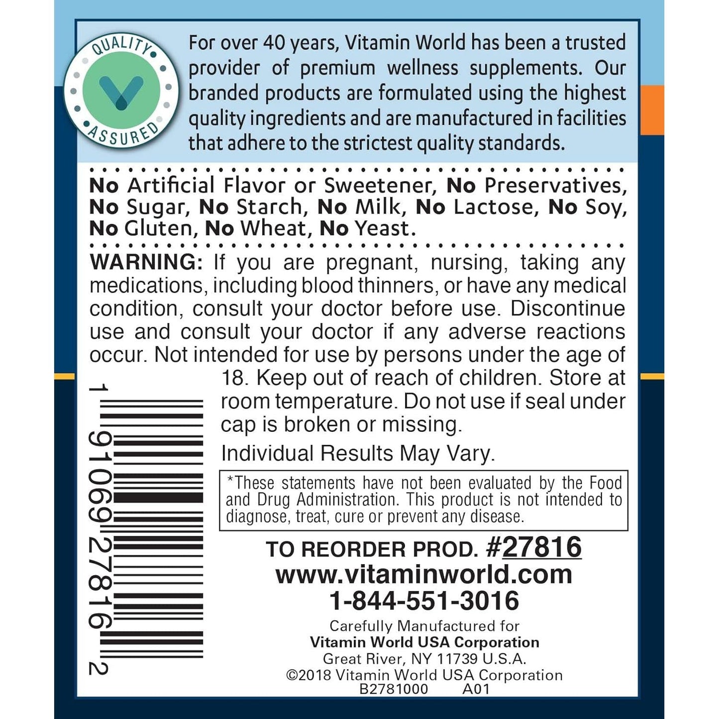 Vitamin World Double Strength Joint Mover | Joint Support Nutritional Supplement 480 Caplets