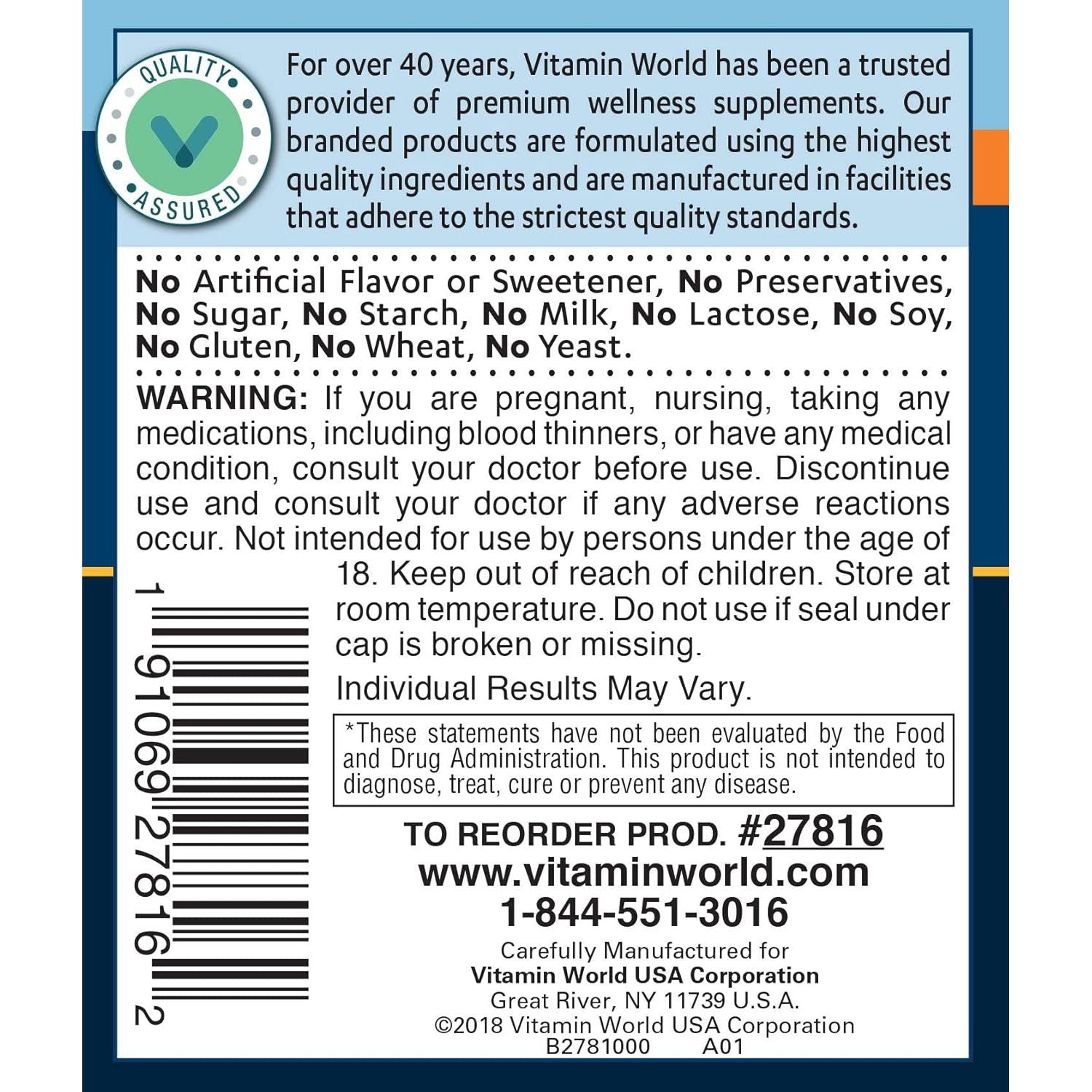 Vitamin World Double Strength Joint Mover | Joint Support Nutritional Supplement 480 Caplets