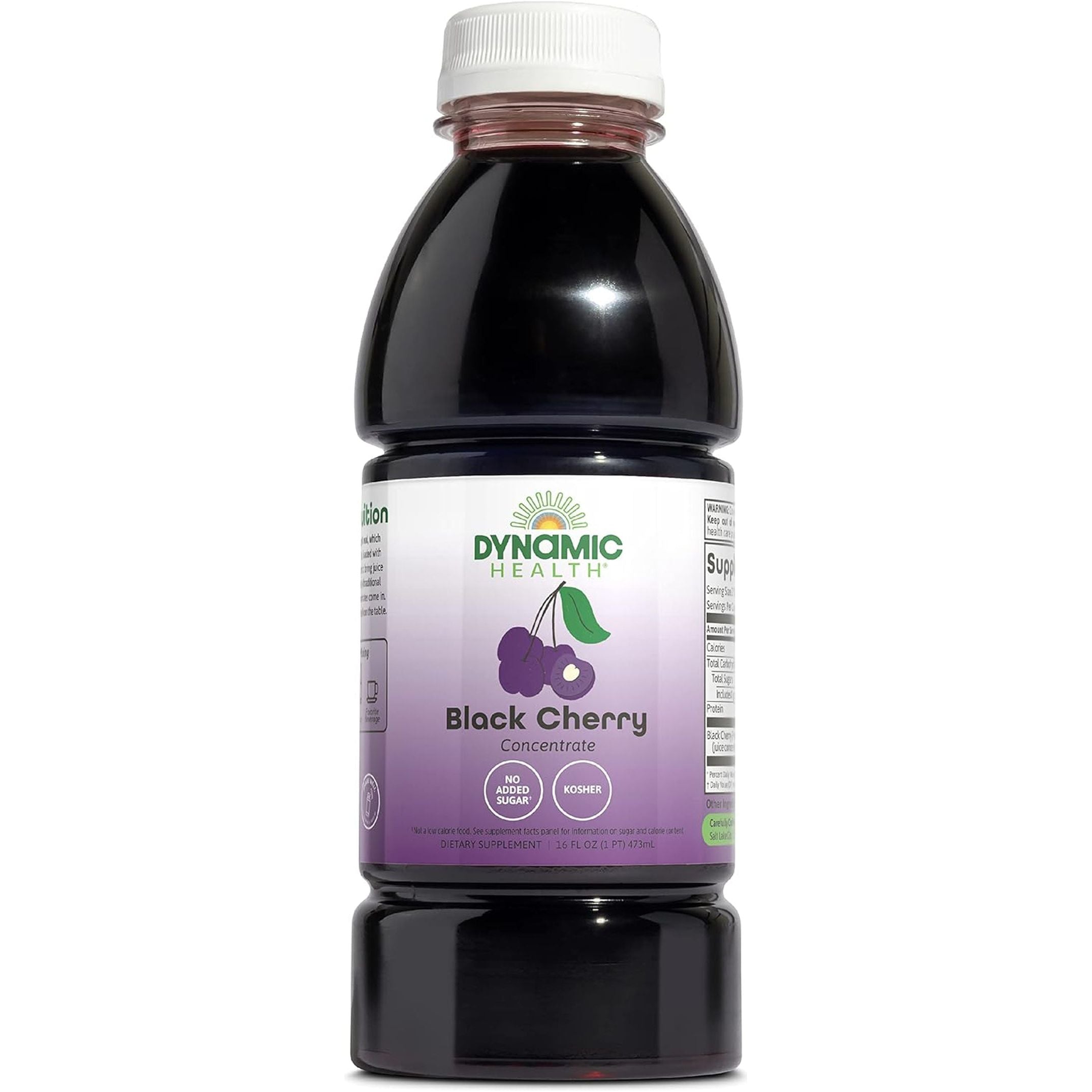 Dynamic Health 100% Pure Black Cherry Juice Concentrate, Antioxidant Supplement, Urinary Tract & Joint Support, 16 Fl Oz