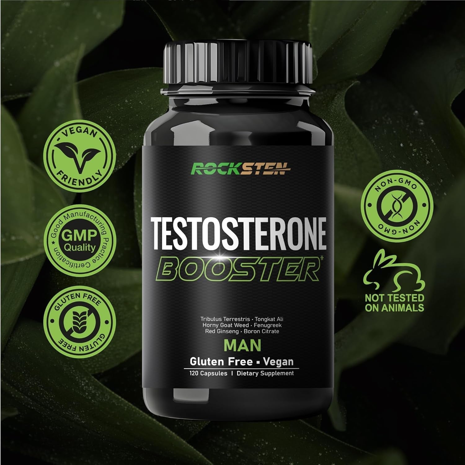 Testosterone Booster Men Supplement with Tribulus Terrestris Tongkat Ali Fenugreek Red Ginseng