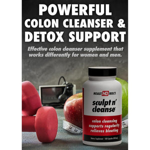 HEALTH DIRECT Sculpt N' Cleanse - Herbal Colon Cleanse for Digestive Health & Regularity 100 Capsules