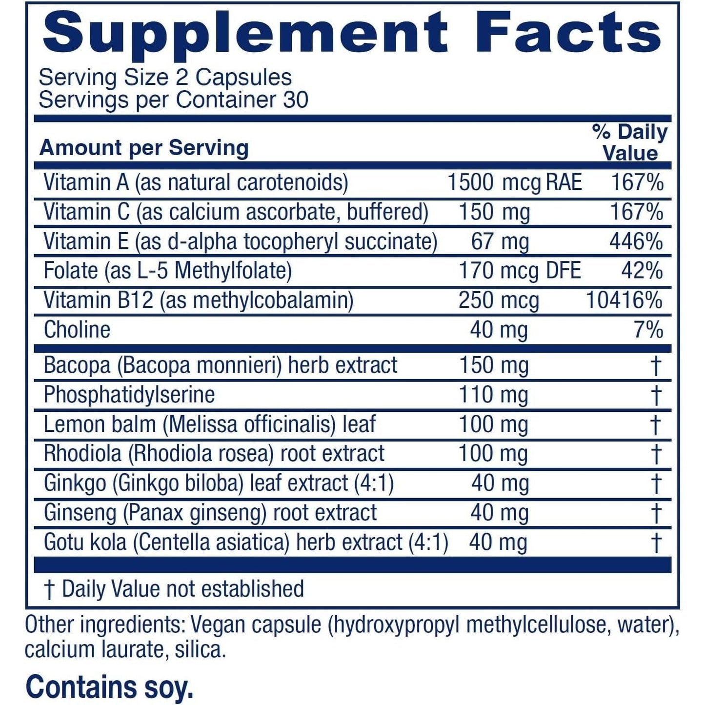 Vitanica Mindblend, Brain Support, Vegan, 60 Capsules