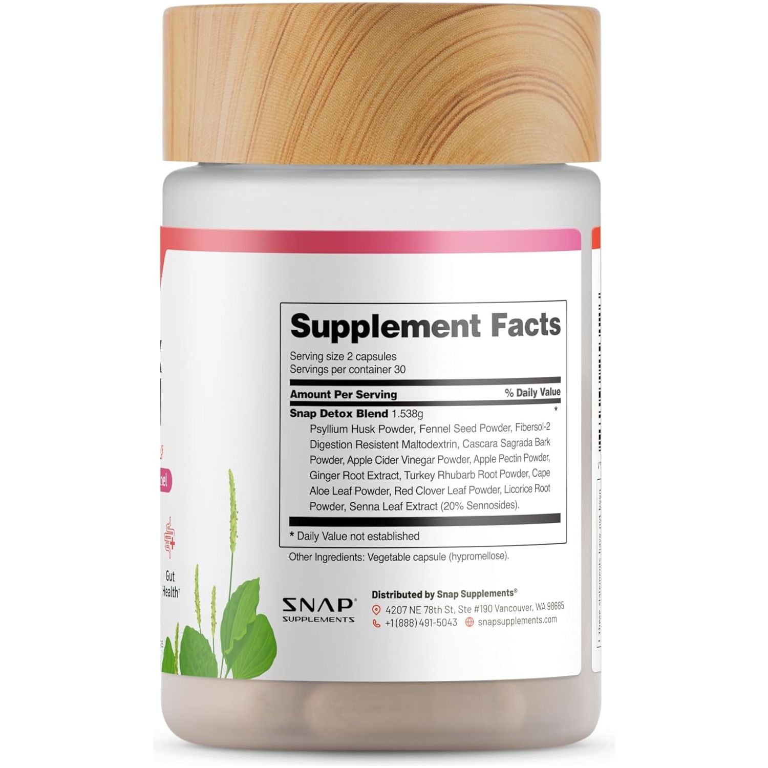 Snap Supplements Detox Cleanse Capsules - Advanced Blend for Full Body Detox & Cleanse (60 Capsules)