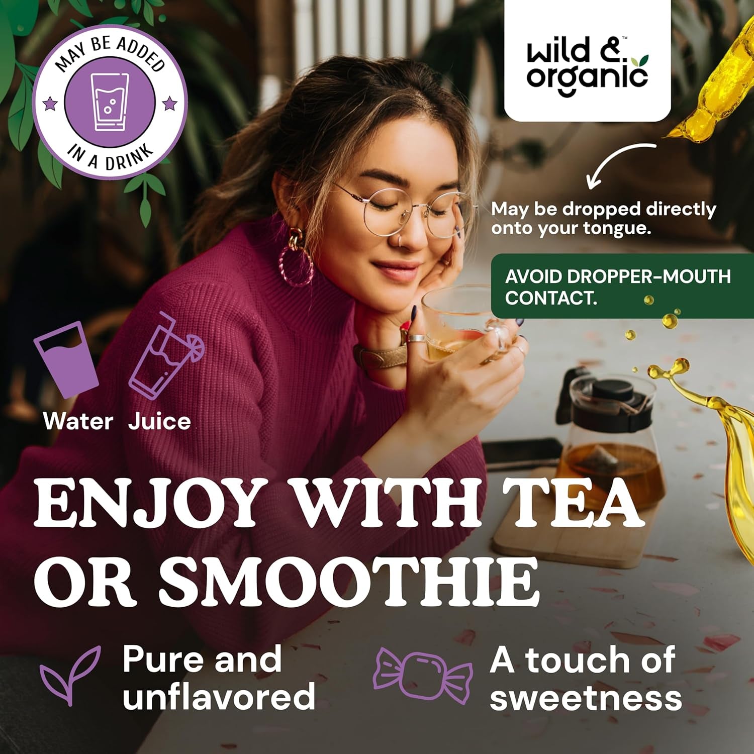 Wild & Organic Vitex Tincture - Vitex Chasteberry Supplement for Good Mood  - 4 Fl Oz for Women