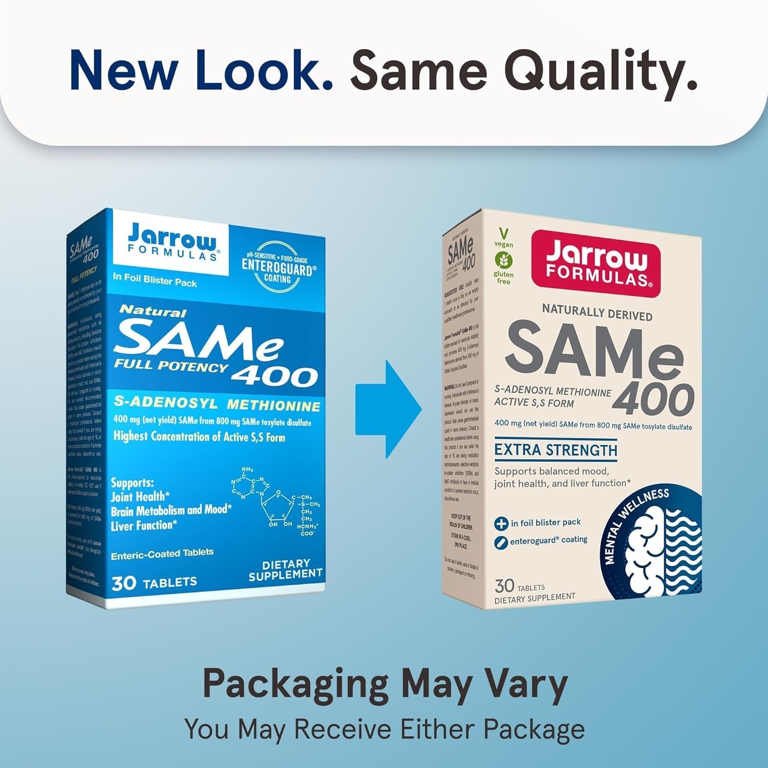 Jarrow Formulas Same 400 Mg, Supports Joint Health, Liver Function, Brain Metabolism, 30 Tablets