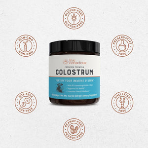 Live Conscious Colostrum Powder with Lactoferrin for Iron Absorption - Immune System Supplement