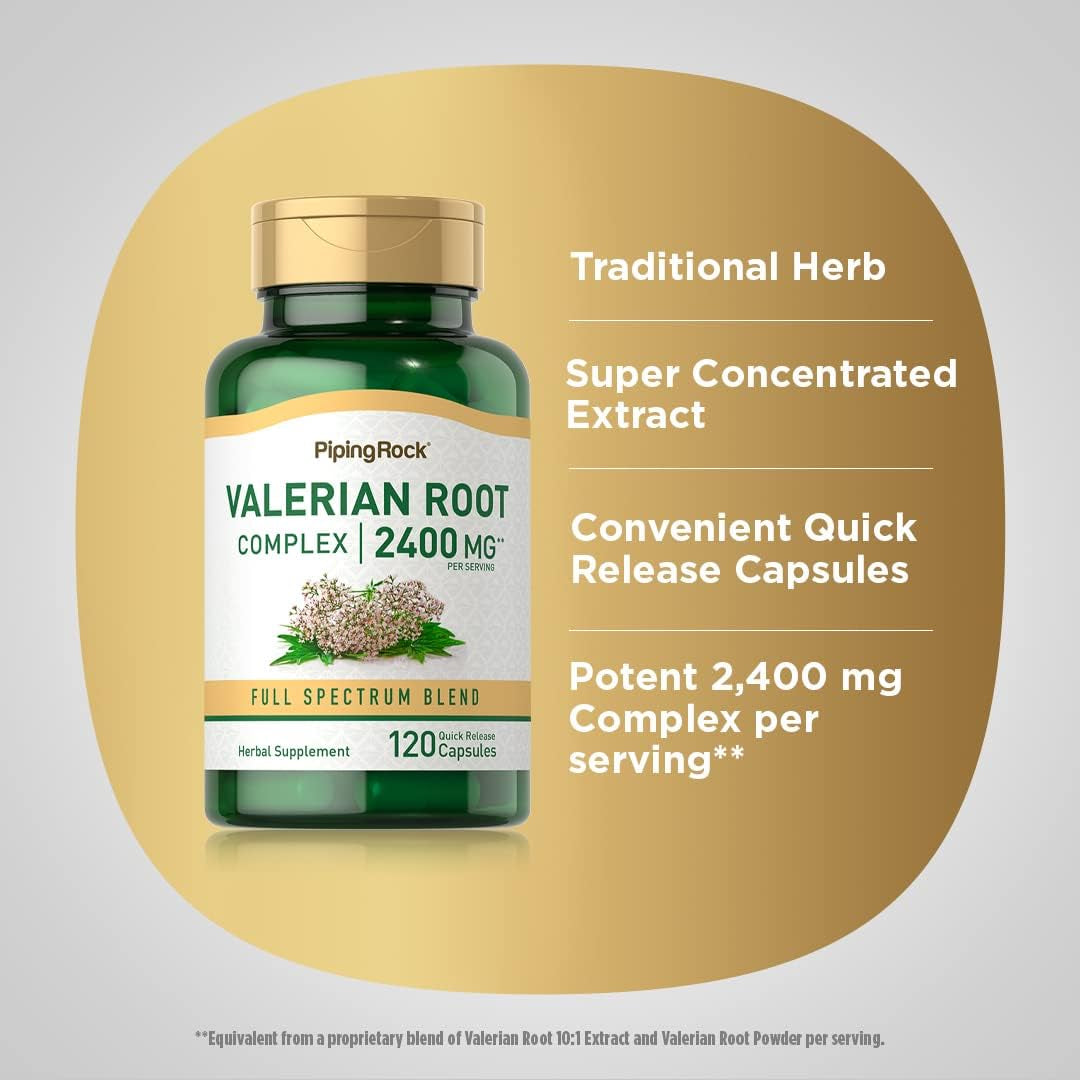 Piping Rock Valerian Root Extract Capsules 2400 Mg | 120 Count 