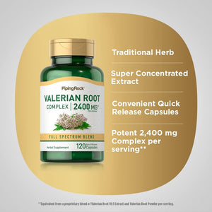 Piping Rock Valerian Root Extract Capsules 2400 Mg | 120 Count 