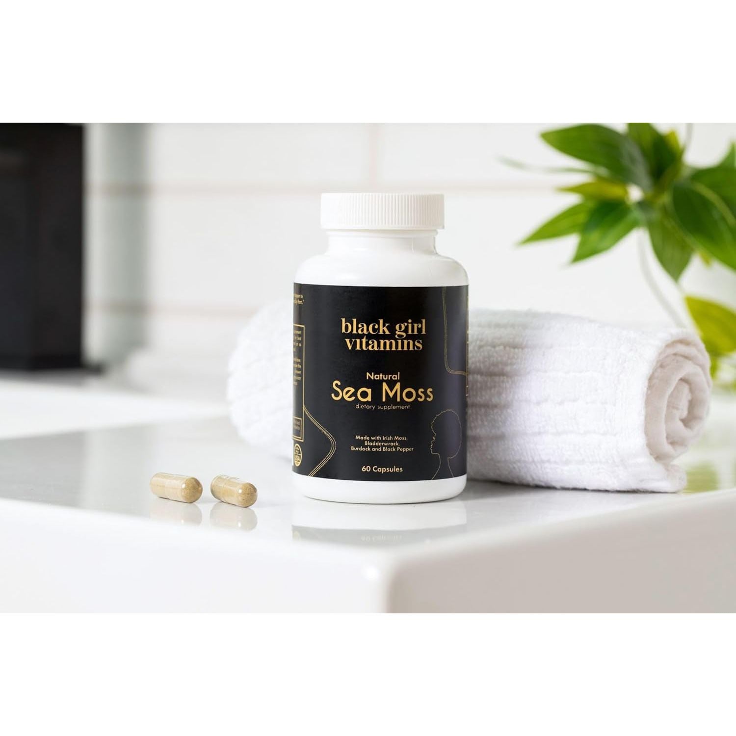 Black Girl Vitamins - Irish Sea Moss Capsules (500 Mg) for Immune Support - Organic Sea Moss