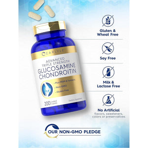 Carlyle Glucosamine Chondroitin MSM Turmeric | 4050 Mg | 200 Count 