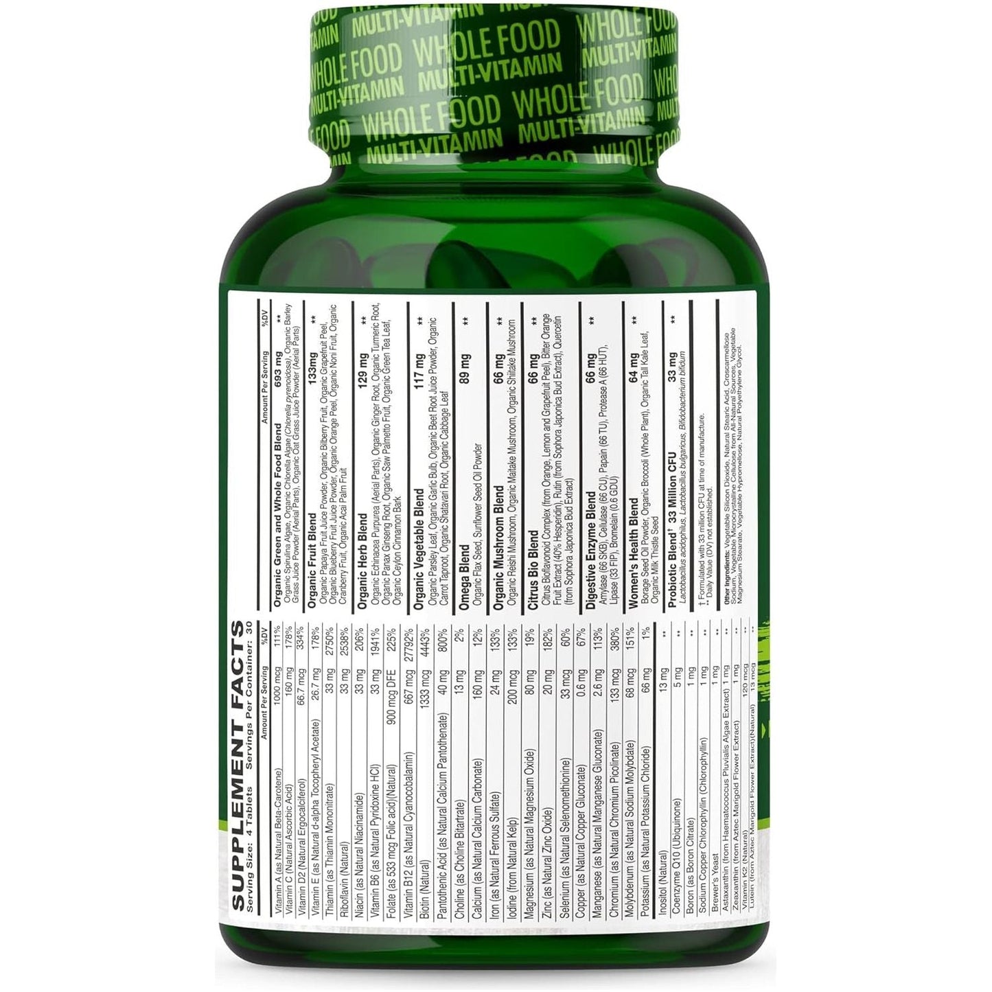 Wholesome Wellness Whole Food Multivitamin for Women - 120 Tablets