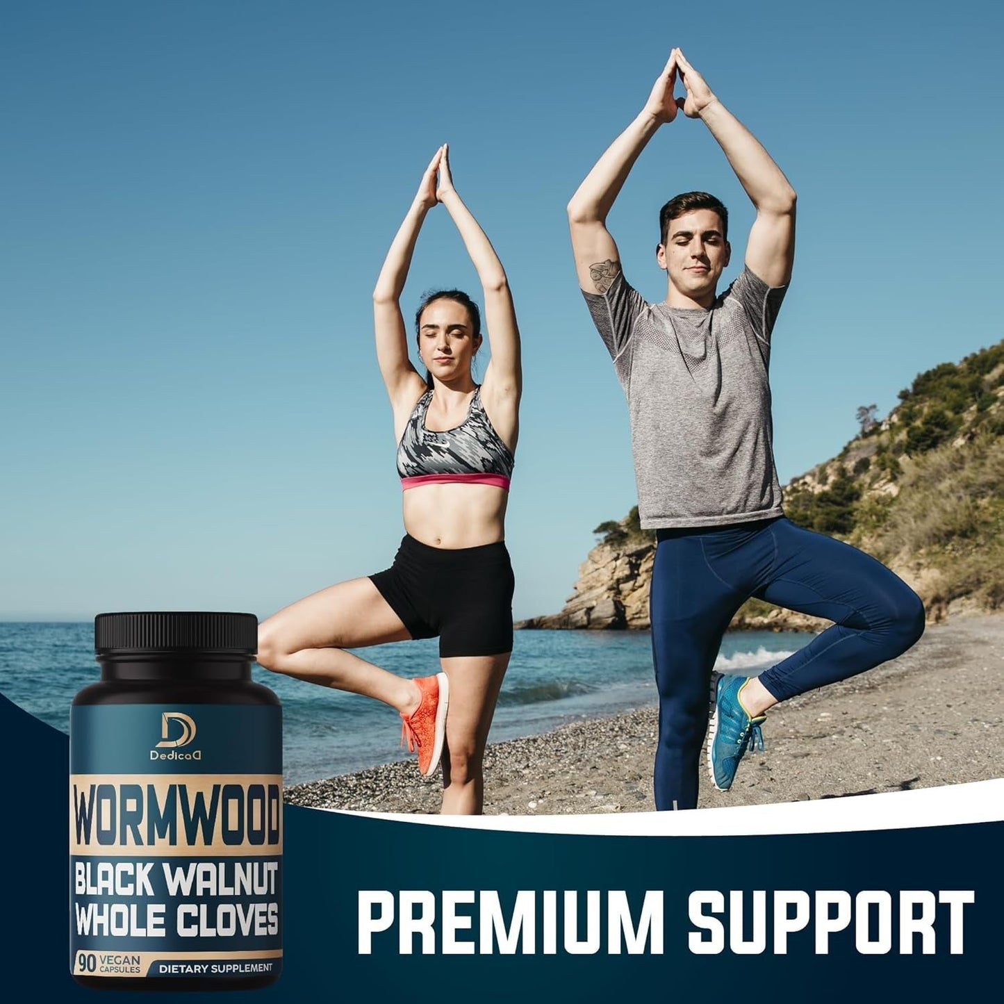 12In1 Wormwood Black Walnut Clove Capsules - Digestive, Immune, and Mood Support - 90 Vegan Capsules