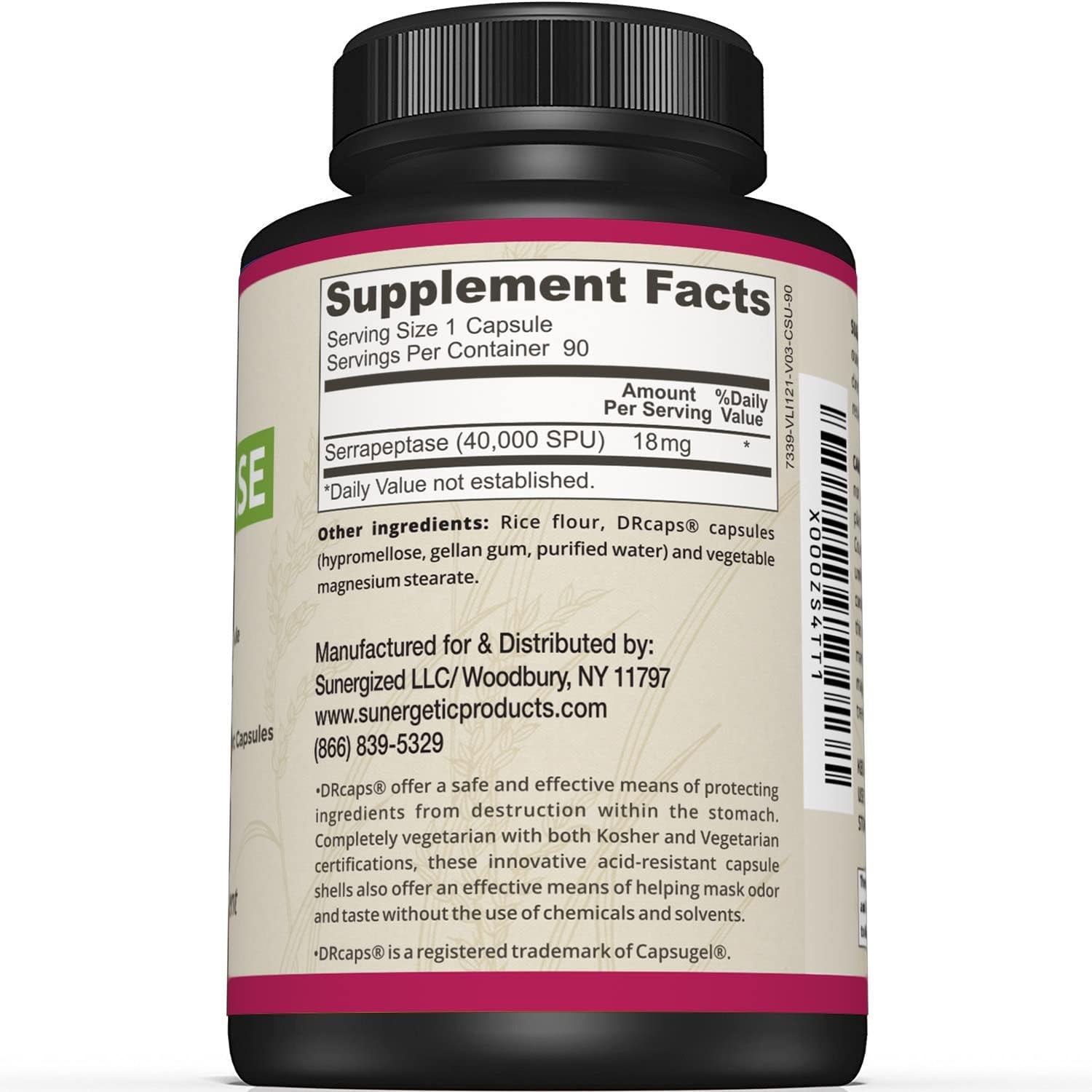 Premium Serrapeptase Enzyme Supplement – Helps Support Sinus Health – Powerful Serrapeptase Enzymes Formula – 40,000 SU- 90 Capsules