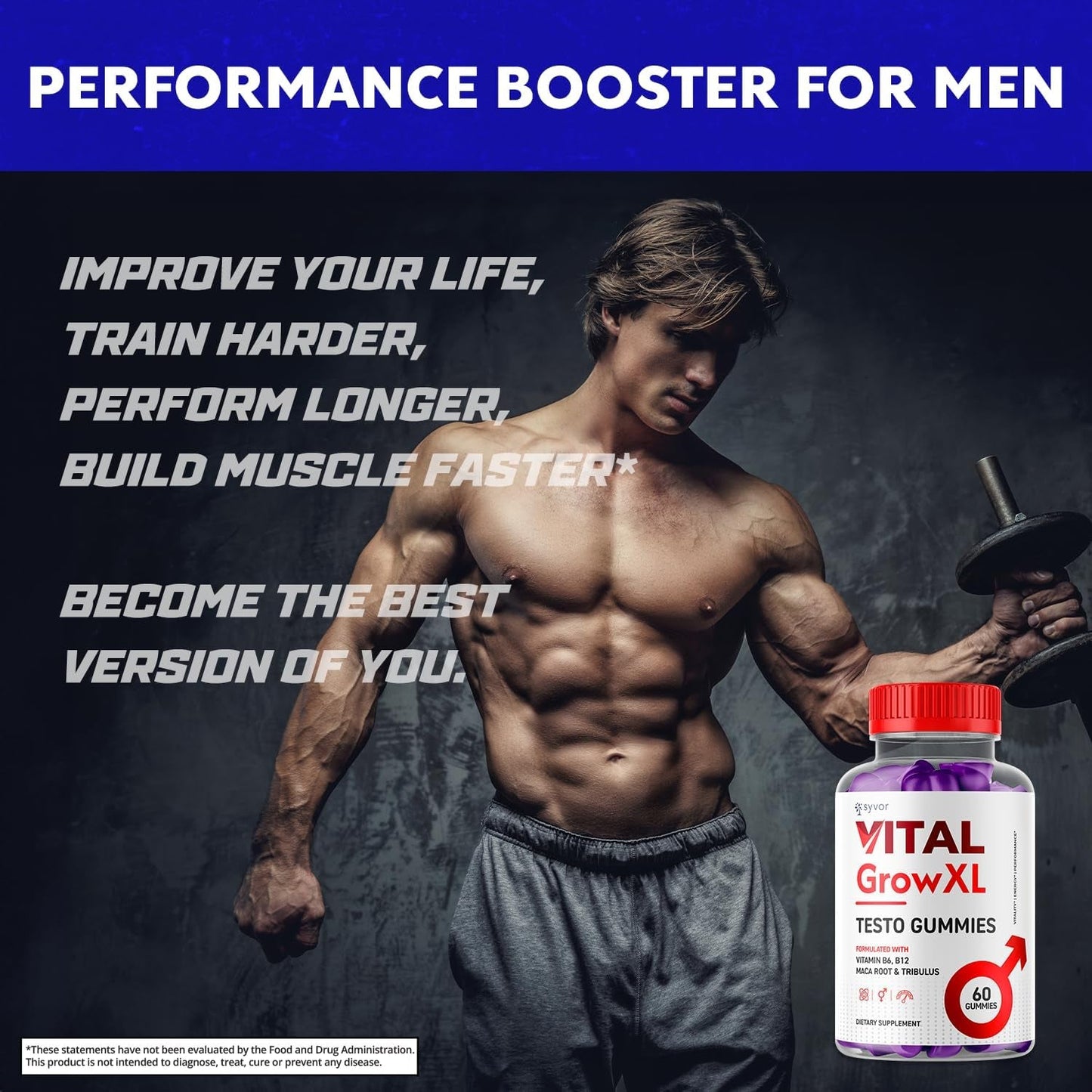 Vital Grow XL Advanced Vitamin Formula Gummy Supplement (60 Gummies)