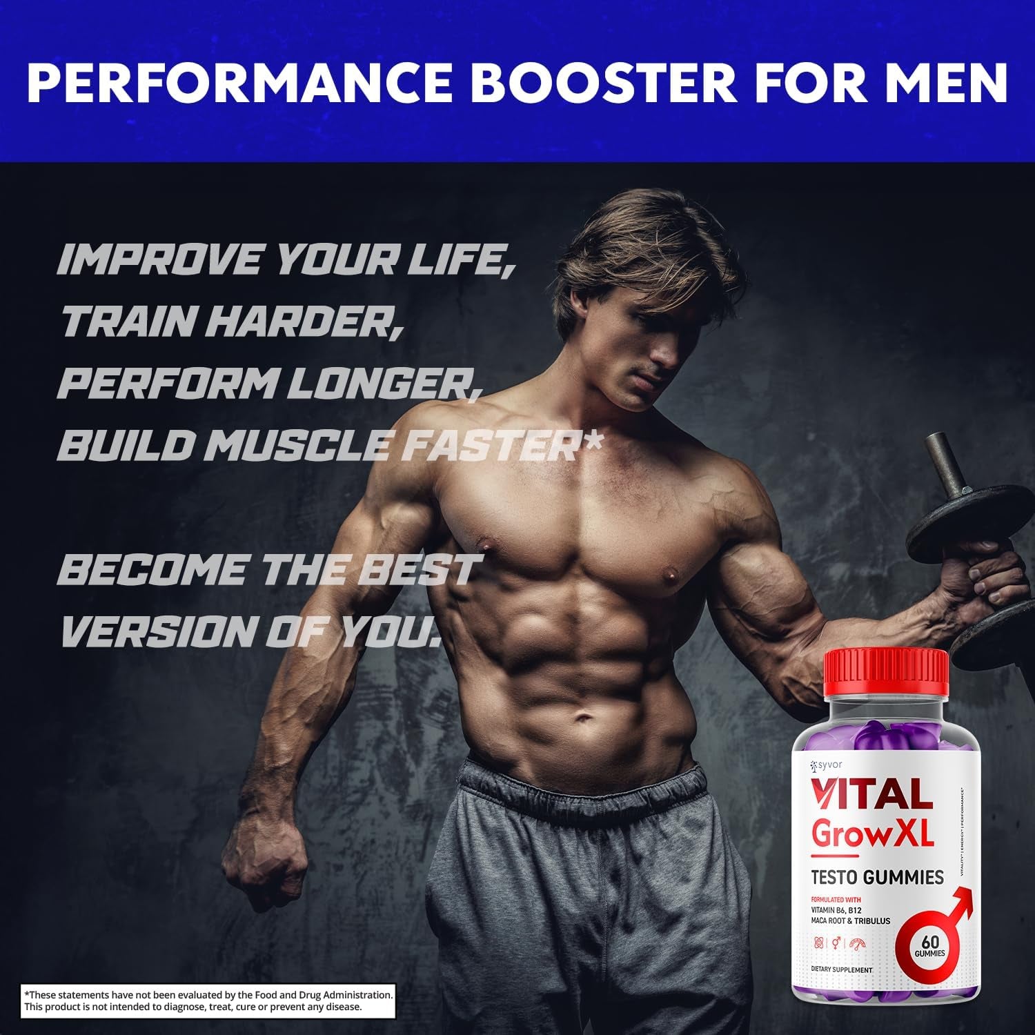 Vital Grow XL Advanced Vitamin Formula Gummy Supplement (60 Gummies)