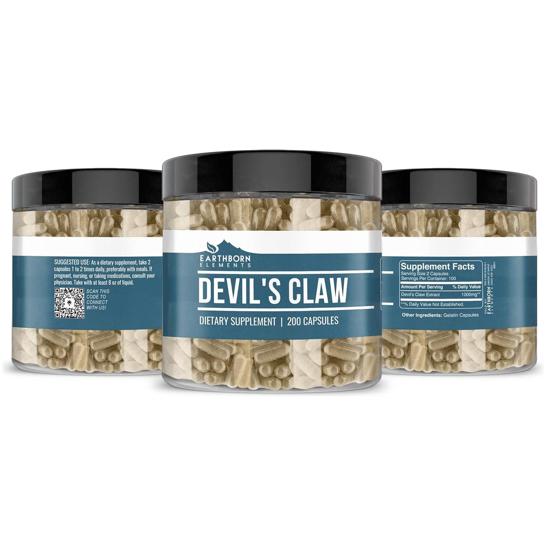 Earthborn Elements Devil’S Claw Extract 200 Capsules, Pure & Undiluted, No Additives
