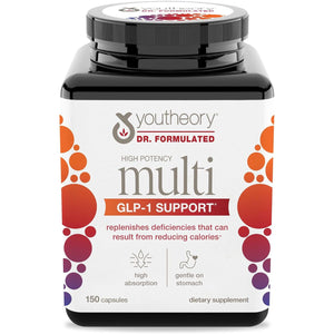 Youtheory High Potency Multi GLP-1 Support - for Immune Support & Bone Health - 150 Vegetarian Capsules