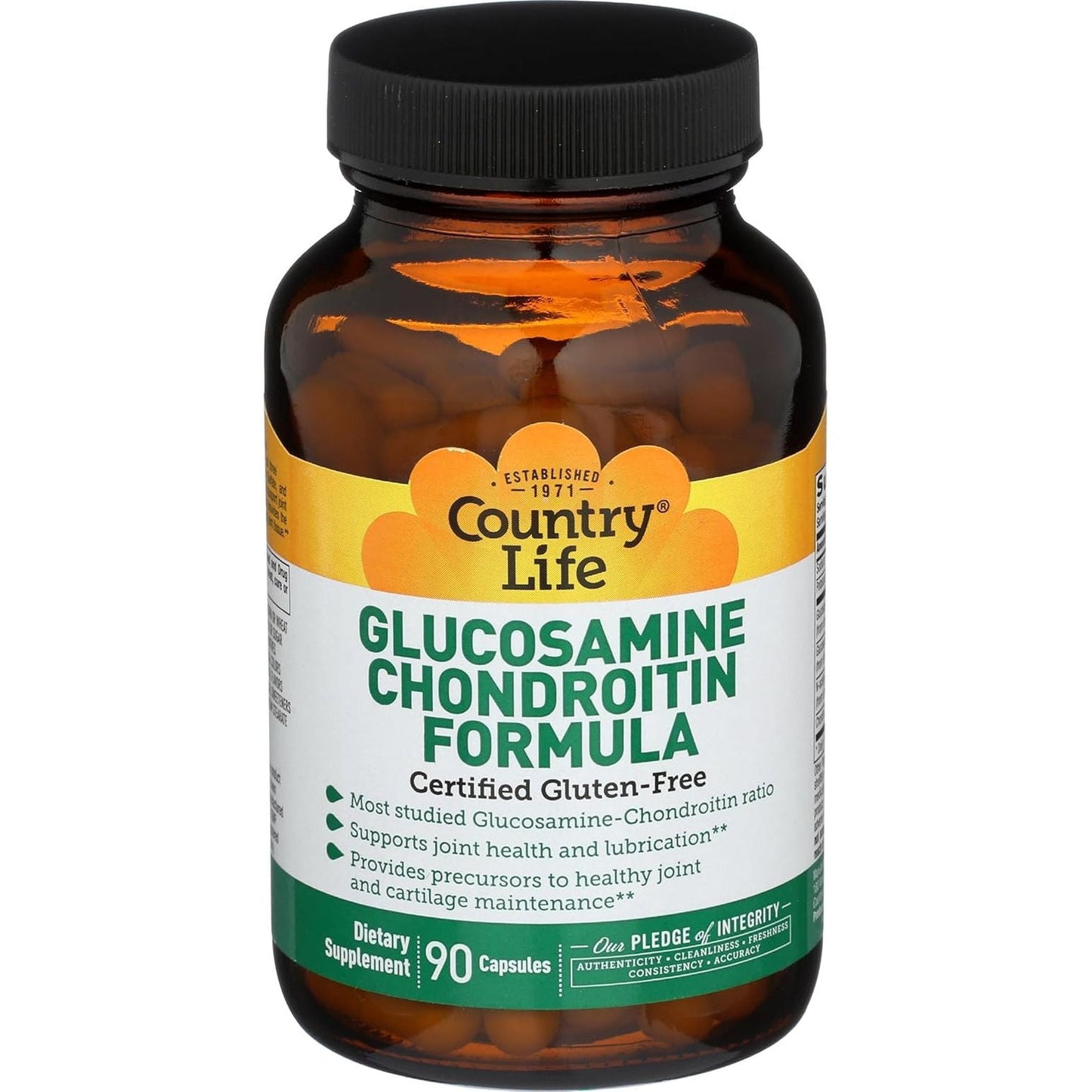 Country Life Glucosamine Chondroitin 1500Mg/1200Mg - Supports Joint Health & Lubrication - 90 Capsules