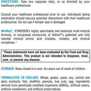 XYMOGEN Calcium, Magnesium Zinc Minrex Multi-Mineral Supplements - 120 Capsules