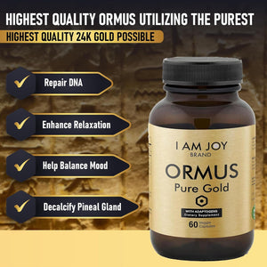 Ormus Gold Capsules Monoatomic Elements with Adaptogens Maca and Ashwaganda - 60 Vegan Capsules