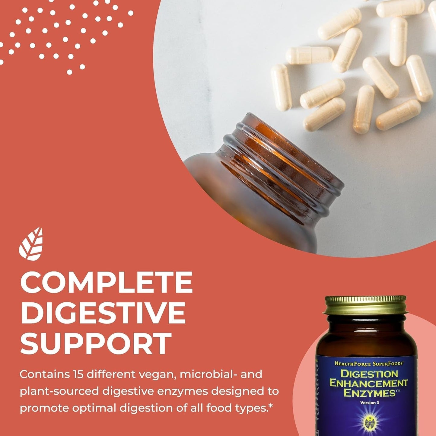 Healthforce Superfoods Digestion Enhancement Enzymes - 120 Vegan Capsules