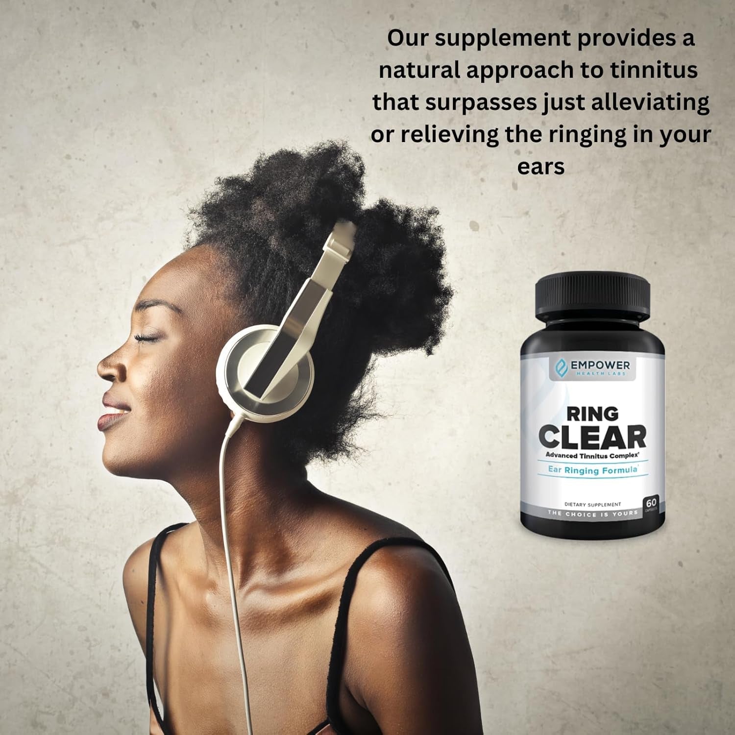 Ring Clear All-Natural Ear Buzz Relief Formula for Lasting Relief from Incessant Ear Buzzing - 30-Day Supply