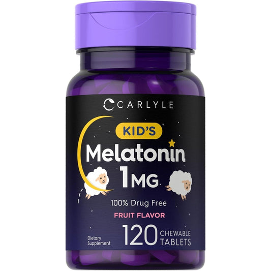 Carlyle Kids Melatonin 1Mg | Fruit Flavor - 120 Chewable Tablets