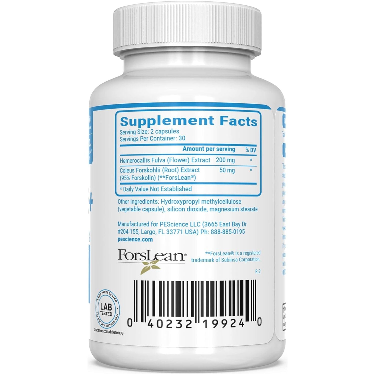 Pescience Forskolin Capsules, 95% Pure Forskolin Extract, Patented Forslean, 60 Count
